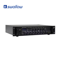 Amplificateur de sonorisation 5 zones avec priorité micro, enregistrement USB pour sirène, entrées multiples, 100V, commercial, métal