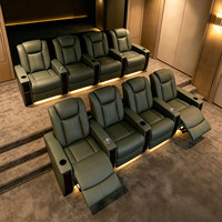 Fauteuil de cinéma VIP de luxe, 3 places, en cuir véritable, canapés de cinéma maison, sièges de cinéma, canapé de cinéma