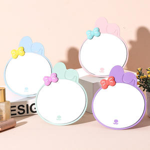 2025 carino 2 in1 metallo specchio da tavolo appendere cartone animato portatile coniglio orso decorazione animale specchio per il trucco - Product Image 3