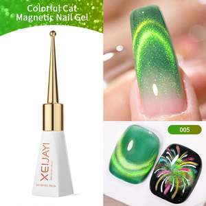 Vernis à ongles semi-permanent magnétique en gel, couleur nude, effet œil de chat, brillant, avec des perles de verre scintillantes, 10 ml - Product Image 5