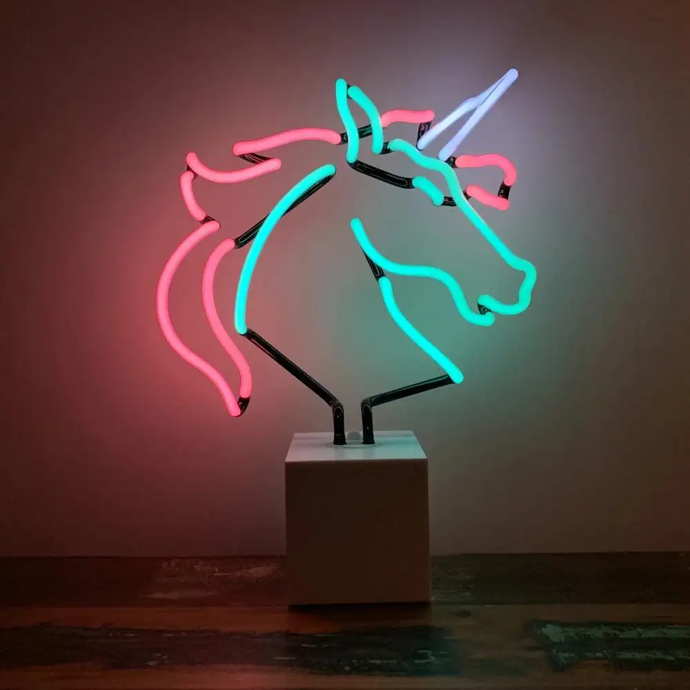 Unicorn Neon İşaretler, aşk parti malzemeleri için LED Neon işık 10 özel akrilik ayakta özel Logo baskı işaretleri küçük trafo