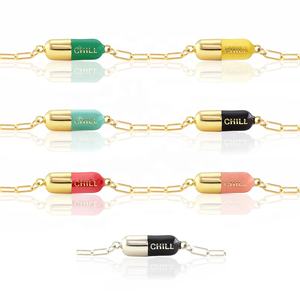 สร้อยข้อมือทองเค18K เคลือบสีเงินสีเขียวขุ่นสีแดงสีเขียวมรกตสีเขียว925 - Product Image 1