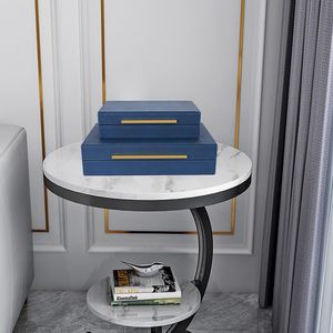 Hộp Gỗ Faux Da Trang Trí Hộp Xử Lý Hộp Da Lưu Trữ Cho Hiện Đại Trang Trí Nội Thất Xếp Chồng Đồ Trang Sức Tổ Chức - Product Image 1