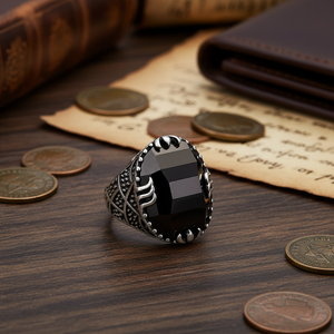 Onyx Stone Oval Shape Ottoman <b>Men</b> <b>Ring</b> Jewelry Man Jewellery Wholesale Handcrafted Authentic 925 Sterling <b>Silver</b> <b>Men</b> <b>Ring</b> - Product Image 3