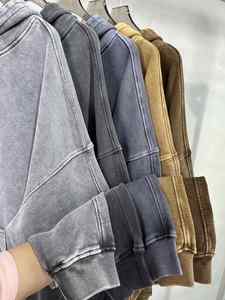 Yingling Stone Vintage Washed Hoodie Tie Dye 3d Print Acid Wash Hoodie Heavyweight Cotton French Terry Oversized Men's Hoodies - Product Image 6