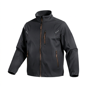 Veste softshell unisexe imperméable à capuche avec fermeture éclair et logo personnalisé pour la randonnée, longueur standard, hiver 2026 - Product Image 1