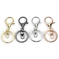 Vente en gros de fermoirs mousquetons de luxe en alliage de zinc pour porte-clés, avec anneau porte-clés, pour accessoires de sac et breloques de sac à main