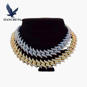 Новая модная цепочка в стиле хип-хоп, кубинское плетение, полностью инкрустированная бриллиантами, ювелирное украшение - Product Image 1