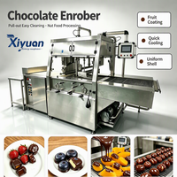 PLC-gestuurde machine voor het coaten van bevroren fruit met chocolade, dubbele coating voor donkere & witte chocolade voor aardbeien & bosbessen