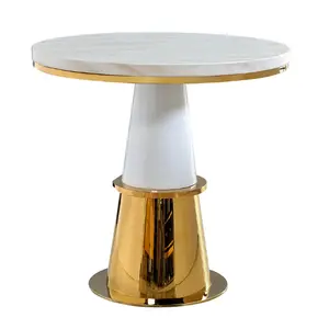 주문 가구 호텔 실내 사무실 응접 커피용 탁자 대리석 금속 스테인리스 둥근 탁자