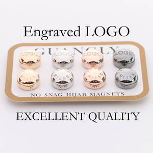 도매 LOW MOQ 슈퍼 강한 마그네틱 아니 걸림 이슬람 스카프 브로치 핀 사용자 정의 로고 히잡 로고 새겨진 자석 - Product Image 4