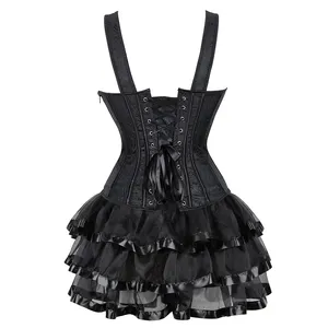 Gothique Sexy Corsets pour Femmes Plus Size Overbust Burlesque Costume Bretelles Corset et jupe Ensemble Tutu Corselet Fashion Gowns - Product Image 2