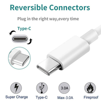 Câble de données USB Type C 2m 6FT 2.0 Adaptateur USB C 5V/2A Câble de charge USB Câble Tipo C