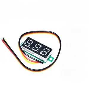 Voltmeter DC digital mini 0.28 inci Kepala tampilan digital voltmeter baterai DC0-100V tiga kawat dapat disesuaikan