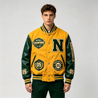 Veste universitaire en laine et cuir personnalisée pour hommes, veste de baseball avec patchs en chenille, fabricant OEM ODM de vêtements streetwear