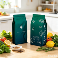 Sachet à fermeture éclair personnalisé en PE de qualité alimentaire, grand format, à fond carré, avec valve, pour emballage de café en grains, de café torréfié et d'aliments pour animaux de compagnie