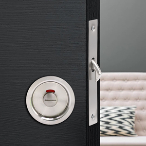 Stainless Steel 304 Concealed Circular <strong>Knob</strong> Emergency Coin Unlock Sliding <strong>Door</strong> Lock Anti-broken Bolt Hook Lock - Product Image 2