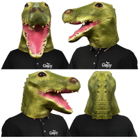 Masque de crocodile en latex personnalisé, accessoire de costume amusant et mignon pour fête d'Halloween, cosplay, jouet