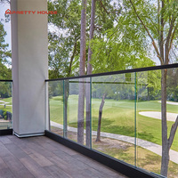 Rampe en verre sans cadre à fixation en U pour escalier, balustrade dissimulée avec éclairage LED intégré pour centres commerciaux et maisons