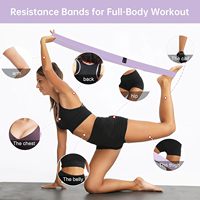 Lot de 3 bandes de résistance en tissu pour entraînement à domicile, bandes d'exercice de 200 cm pour usage domestique - Jambes, fessiers, hanches