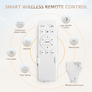 Modern 42 Inch Dimmable LED <b>Ceiling</b> Fans with Retractable Chandelier Lamp and Invisible <b>Remote</b> <b>Control</b> for Living Room Bedroom - Product Image 3