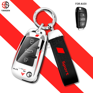 Étui de protection pour <span class=keywords><strong>clé</strong></span> de voiture style course compatible avec A3 A4 B8 B9 A6 C6 C7 Q3 Q5 Q7 TT, coque de protection intelligente pour télécommande, <span class=keywords><strong>porte</strong></span>-clés - Product Image 5