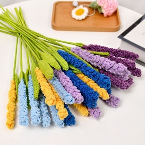 Fleurs éternelles artificielles en lavande tricotée au crochet pour la décoration intérieure, les bouquets <span class=keywords><strong>de</strong></span> fêtes et les mariages - Product Image 4