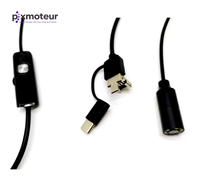 Module de caméra endoscopique industrielle Pixmoteur PE-U20802-C10 2MP à focale fixe, diamètre 8 mm, USB, étanche, boroscope 1920x1080px