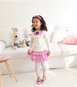 Conjunto de Ropa Infantil al por Mayor, Bonito Conjunto Coreano de Camiseta de Manga Larga con Falda y Pantalones para Niñas Pequeñas de Fábrica China - Product Image 5