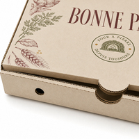 Cajas de Pizza de Cartón Kraft Impresas con Lámina Dorada UV Mate Biodegradable Personalizadas para Comida Rápida para Llevar