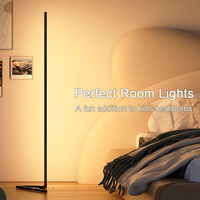 Lampu Lantai Sudut LED RGB DIY dengan Panjang yang Dapat Disesuaikan 1/2/3 Bagian untuk Ruang Game, Kamar Tidur, Ruang Tamu, Latar Belakang, Pesta di Rumah