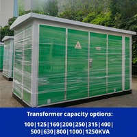 Transformateur de Boîtier Européen 100 kVA, Sous-station Préassemblée YBW, Ensemble Complet de Trois Unités pour Station de Distribution d'Éclairage Public