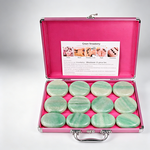 Juego de Piedras de Masaje de Jade Verde para <span class=keywords><strong>Spa</strong></span> en Casa, Alivio de Presión, Masaje Corporal y de Brazos, Redondas, Xiuyan - Product Image 4