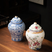 Élégante boîte à thé en céramique peinte à la main, hermétique, avec couvercle, en porcelaine, pour la conservation des feuilles de thé et la protection contre l'humidité