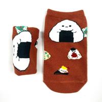 Chaussettes Jacquard pour enfants, chaussettes en coton à motif de boulettes de riz amusantes pour tout-petits, chaussettes plates confortables