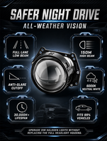 VAHID Projecteur de phare universel Bi-LED 3 pouces, faisceau haut et bas, 6000K, 12V 24V, lampe LED pour voiture, pour modification et rétrofit automobile