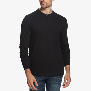 OEM ODE Long Sleeve <strong>Henley</strong> Shirt Cotton Blend Casual Button Crew Neck T-Shirt Basic Loungewear <strong>Henley</strong> <strong>Tops</strong> <strong>Men's</strong> - Product Image 2