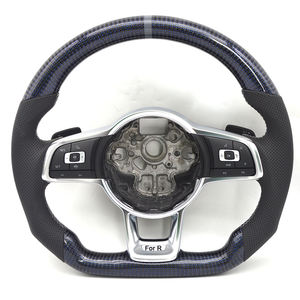 Para VW Golf 7 7 7,5 <span class=keywords><strong>Polo</strong></span> Passat B8 <span class=keywords><strong>GTI</strong></span> R <span class=keywords><strong>Polo</strong></span> deportes personalizados fibra de carbono cuero Alcantara multicolor costura volante - Product Image 1