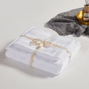 Juego de funda nórdica blanca y negra a rayas, Sábana estampada de tela de sarga de algodón de calidad - Product Image 6