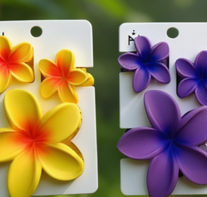 Fermagli per capelli Nz opachi bicolore a forma di fiore, 6 cm, in plastica, da donna, stile casual, alta qualità, confezione in cartone - Product Image 5