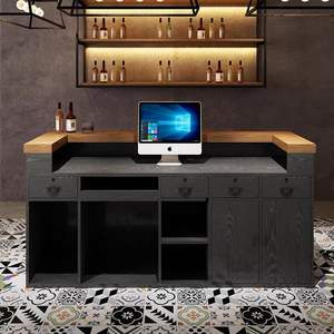 モダンプレミアム木製受付カウンター：工業エコフレンドリー多機能バー・ナイトクラブ・高級レストラン・ホームバー向け - Product Image 5