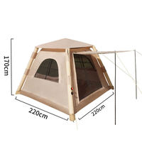 Tente de camping gonflable quatre saisons pour 4-6 personnes, imperméable, familiale, pour groupe, multi-pièces, en Oxford, à colonnes d'air, portable, installation facile