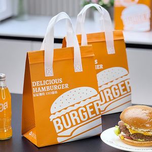 Bolsas Desechables Personalizadas, Resistentes, Impermeables, de Papel de Aluminio, Aislantes Térmicas, con Asa Larga para Alimentos Calientes y Fríos, como Hamburguesas - Product Image 6