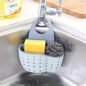 Kitchen Organizer Gadgets Sink <strong>Shelf</strong> Soap Sponge Drain Rack Silicone Storage <strong>Basket</strong> - Product Image 4