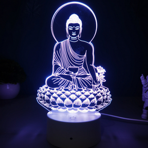 3D Jesus God Cross Night <strong>Light</strong> Lamp Illusion <strong>Lights</strong> 7 Color Changing Touch Switch <strong>Table</strong> Desk Decoration Lamps with Acrylic - Product Image 2