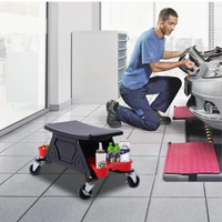 Kursi Mekanik Mobil 2 in 1 untuk Detailing Mobil, Kursi Kerja Mobile untuk Mekanik & Detailer dengan Baki Penyimpanan
