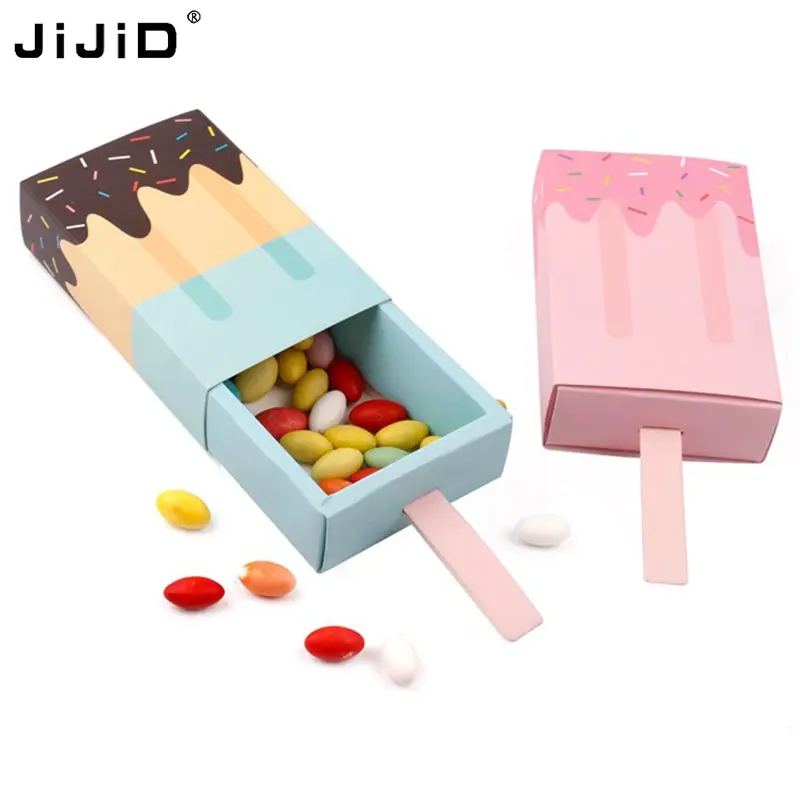 JiJiD Wholesale Custom Printed Ice Cream Packaging Rectangular Drawer Box Biodegradable Popsicles Packaging Paper Drawer Box