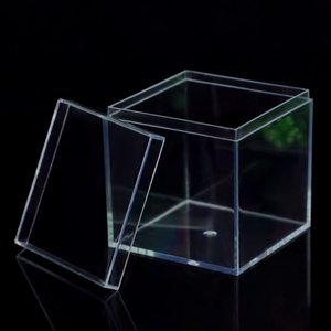 3.15x3.15x3.15 Inch Small Clear Acrylic Plastic Box Square Cube Box with Lid Transparent Candy Box for Party Treat Gift Weeding