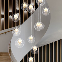Lampes en verre pour salon Salle à manger de luxe Lustres décoratifs en cristal Suspension sphérique et lampe à bulles
