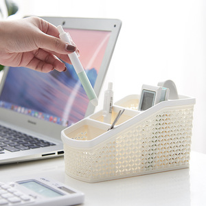 Multi Compartment Desktop Storage Box With Partitions For Cosmetics Skincare And Remote Controls Rectangle Size M - Product Image 2
